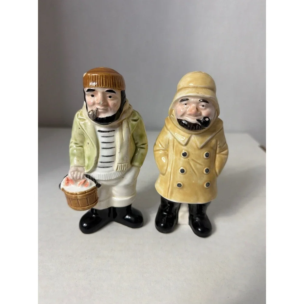 Vintage Josef Originals Fisherman Salt and Pepper Shakers Set Japan Nautical Cap
